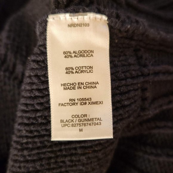 Narciso Rodriguez for Design Nation Knit Sweater Metallic Black size M - Picture 9 of 12